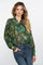 Geisha Damenbluse mit grünlich getöntem Print