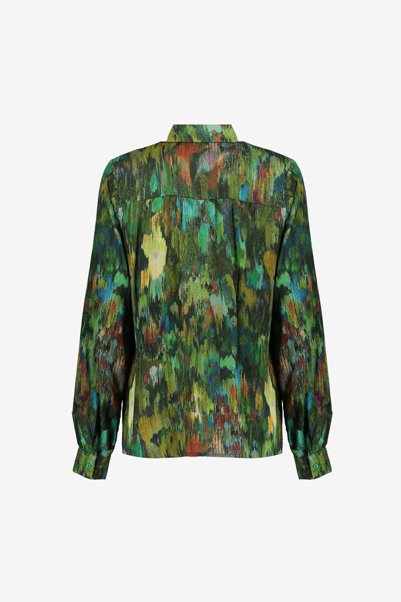 Geisha Damenbluse mit grünlich getöntem Print