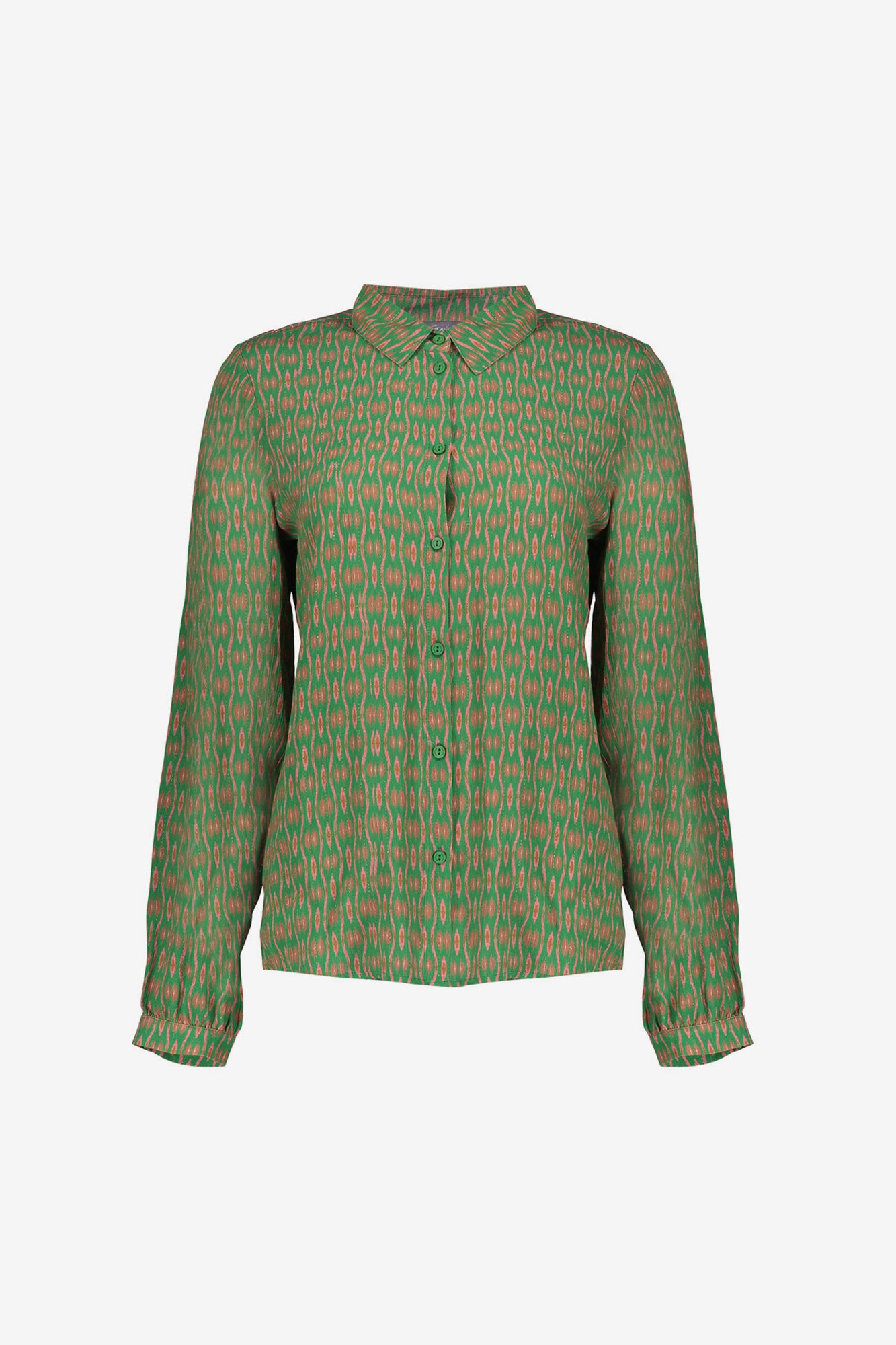 Geisha Damenbluse mit grafischem Print und Lurexfäden