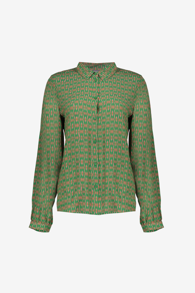 Geisha Damenbluse mit grafischem Print und Lurexfäden