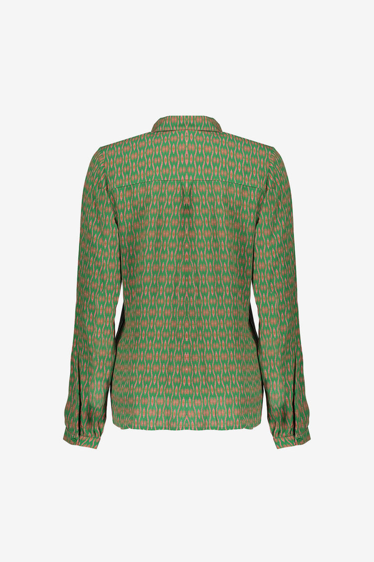 Geisha Damenbluse mit grafischem Print und Lurexfäden