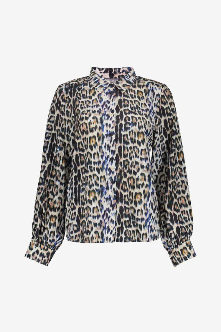 Geisha Damenbluse mit Leopardenmuster