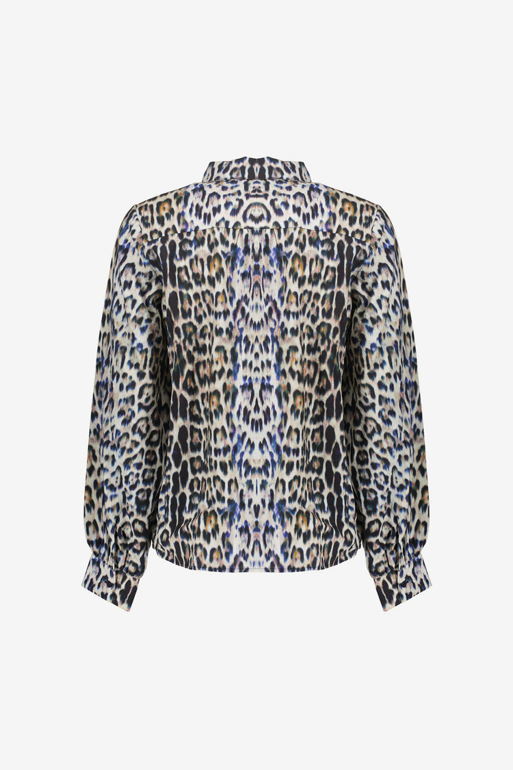 Geisha Damenbluse mit Leopardenmuster