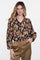 Geisha Damenbluse mit künstlerischem Blumenmuster