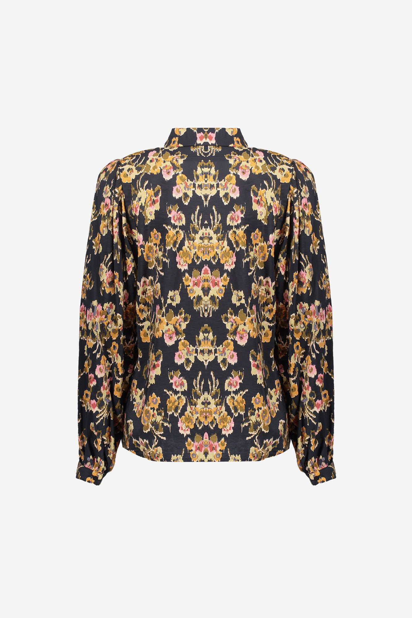 Geisha Damenbluse mit künstlerischem Blumenmuster