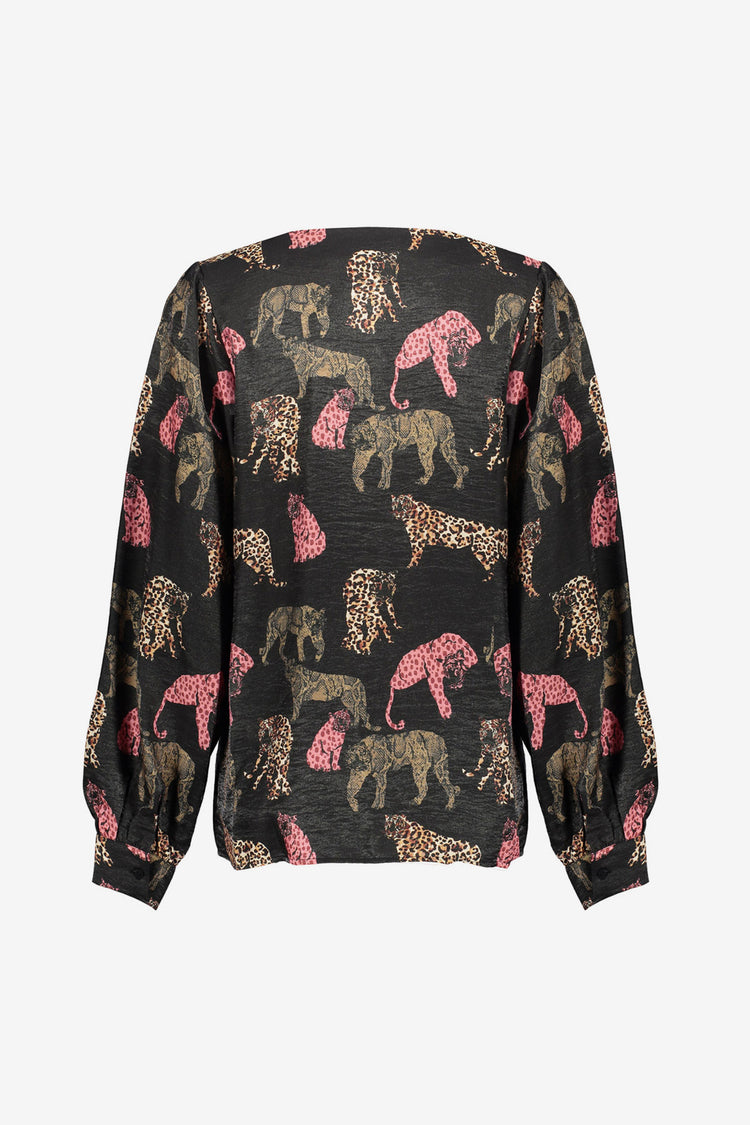 Geisha Damen-Top mit Jaguar-Print