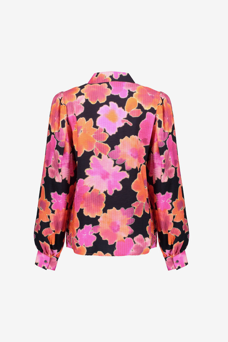 Geisha Damenbluse mit Blumenprint in Rosa