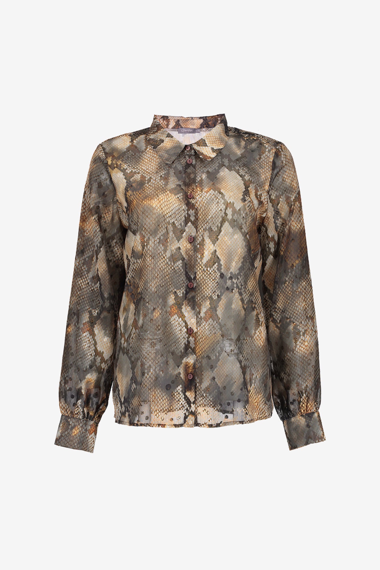 Geisha Damenbluse mit Schlangenprint und Lurex
