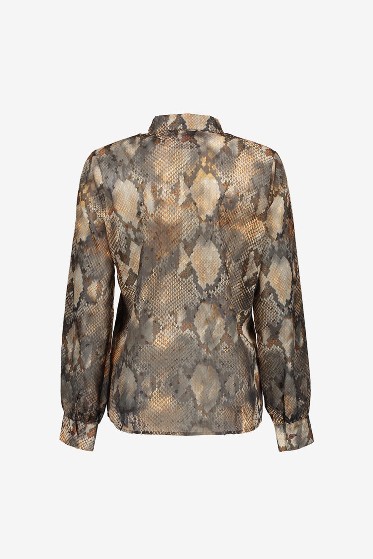 Geisha Damenbluse mit Schlangenprint und Lurex