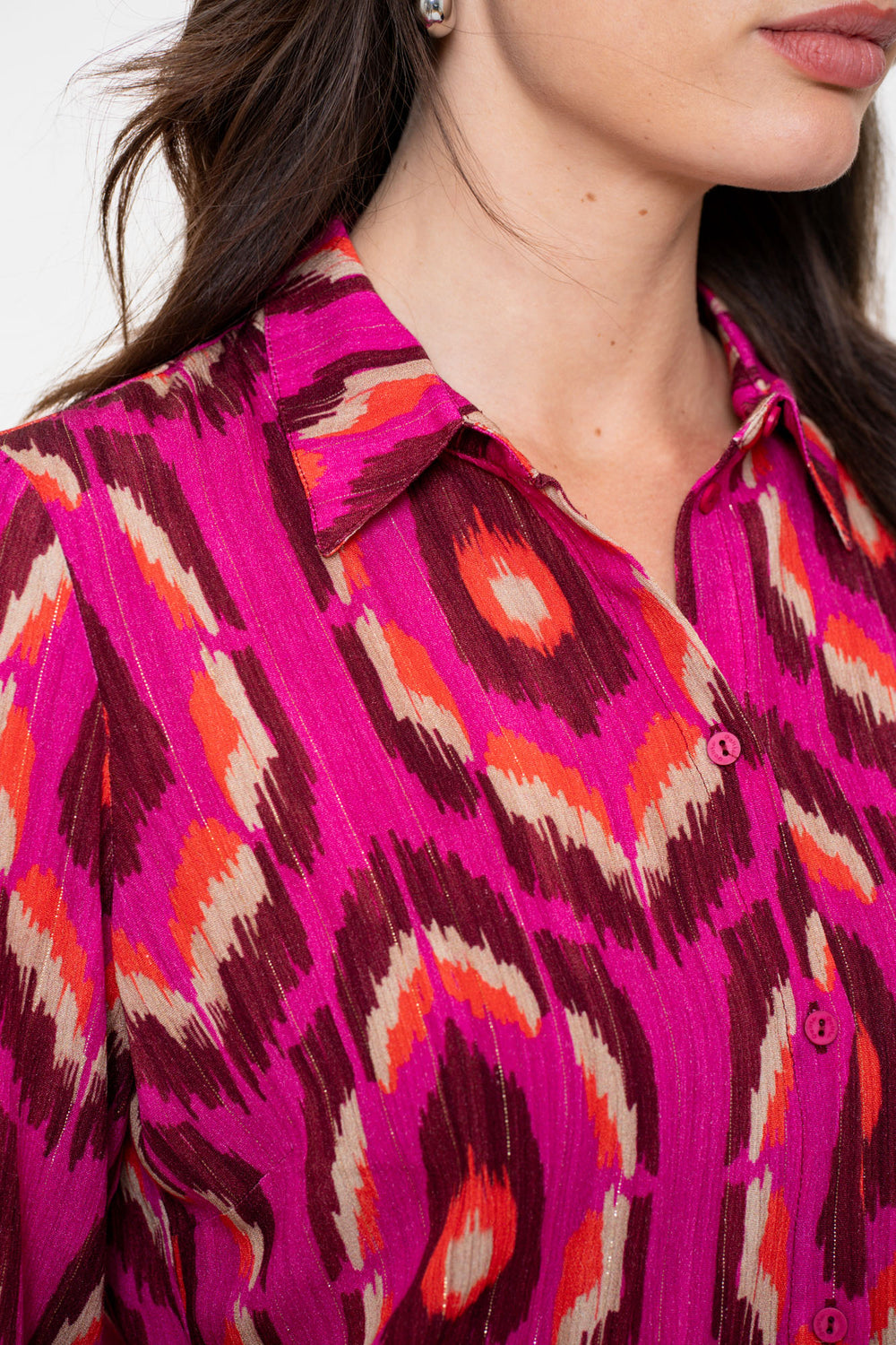 Geisha Damenbluse mit grafischem Print und Lurex