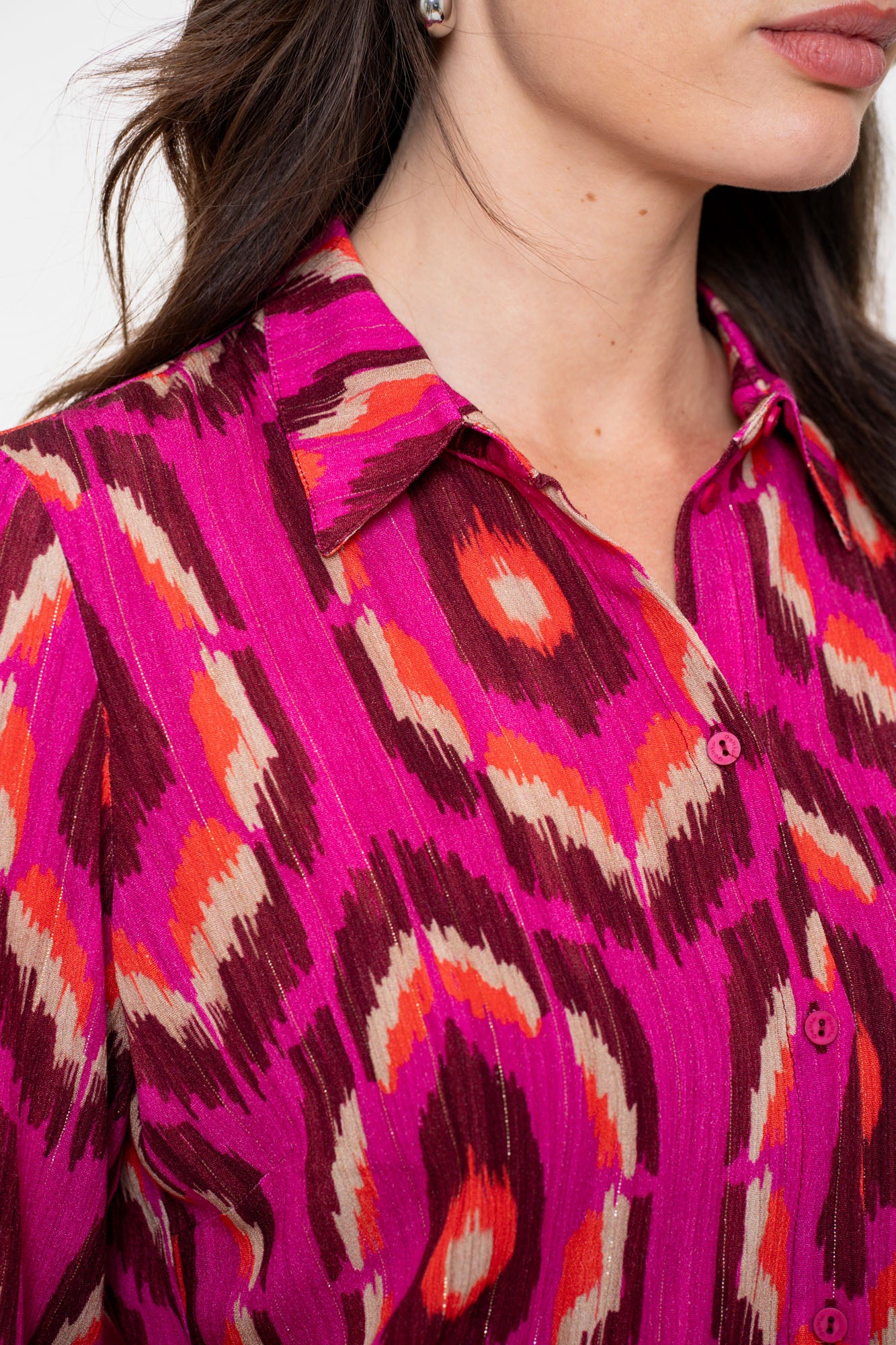 Geisha Damenbluse mit grafischem Print und Lurex