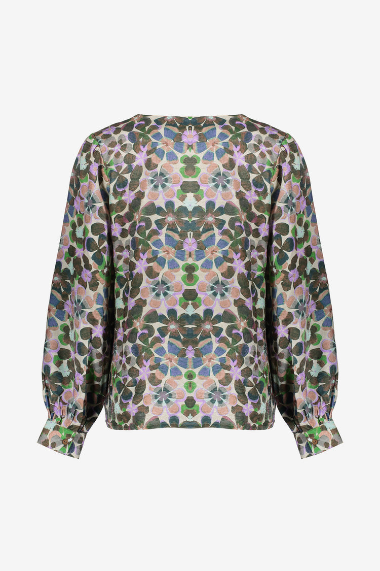 Geisha Damenbluse mit Retro-Blumenmuster
