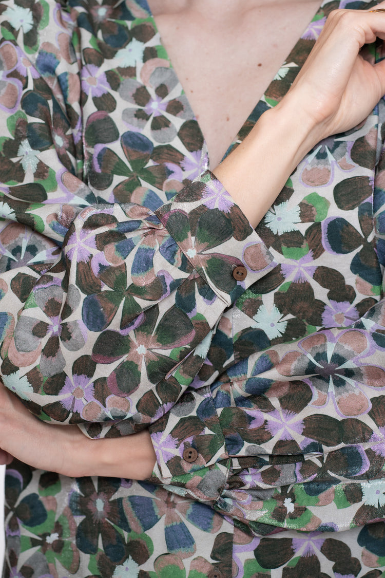 Geisha Damenbluse mit Retro-Blumenmuster