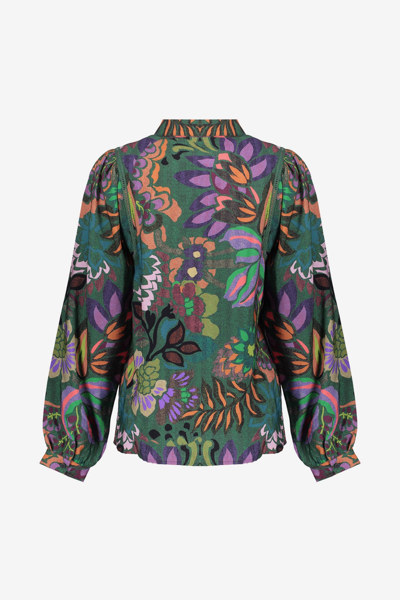 Geisha Damenbluse mit buntem Blumenprint