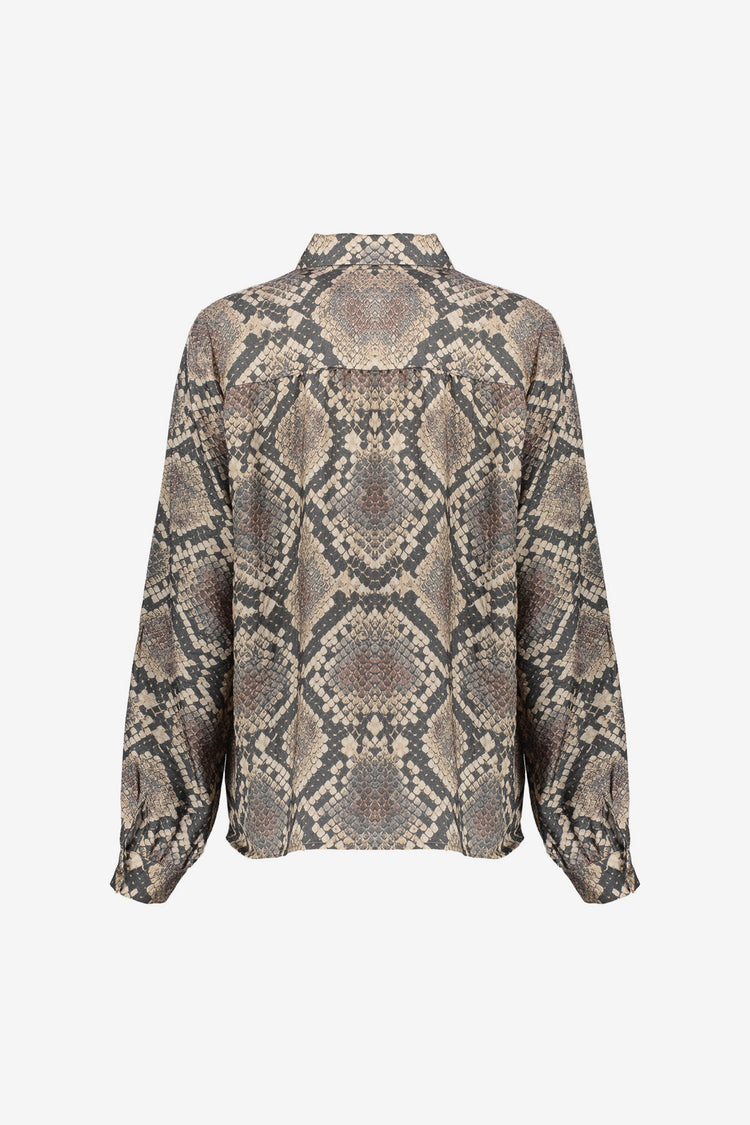 Geisha Damenbluse mit Schlangenprint