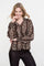 Geisha Damen-Top mit Leoprint und Smokdetails