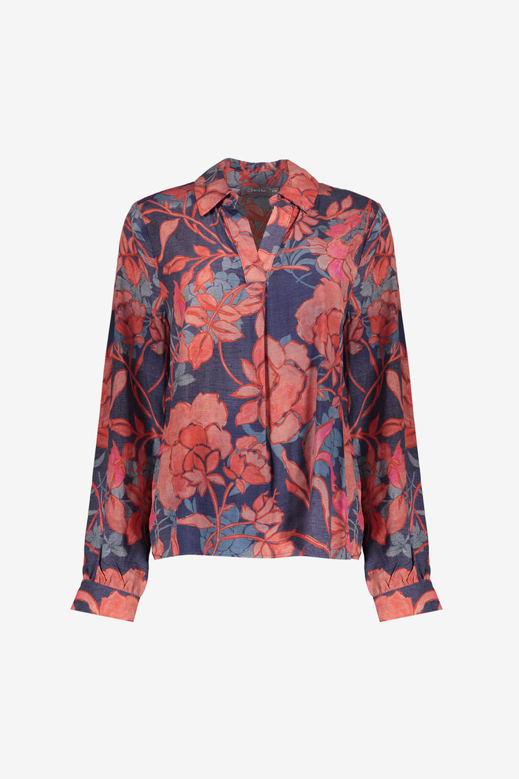 Geisha Damen-Top mit buntem Muster