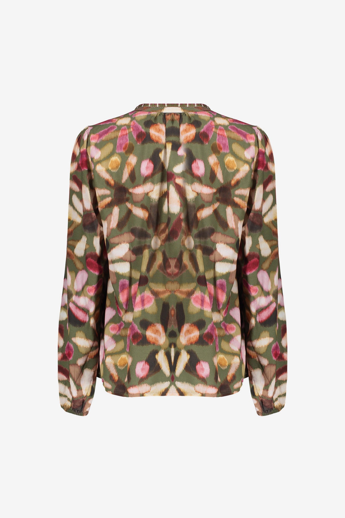 Geisha Damen-Top mit Zierkordel und Ecoline-Print