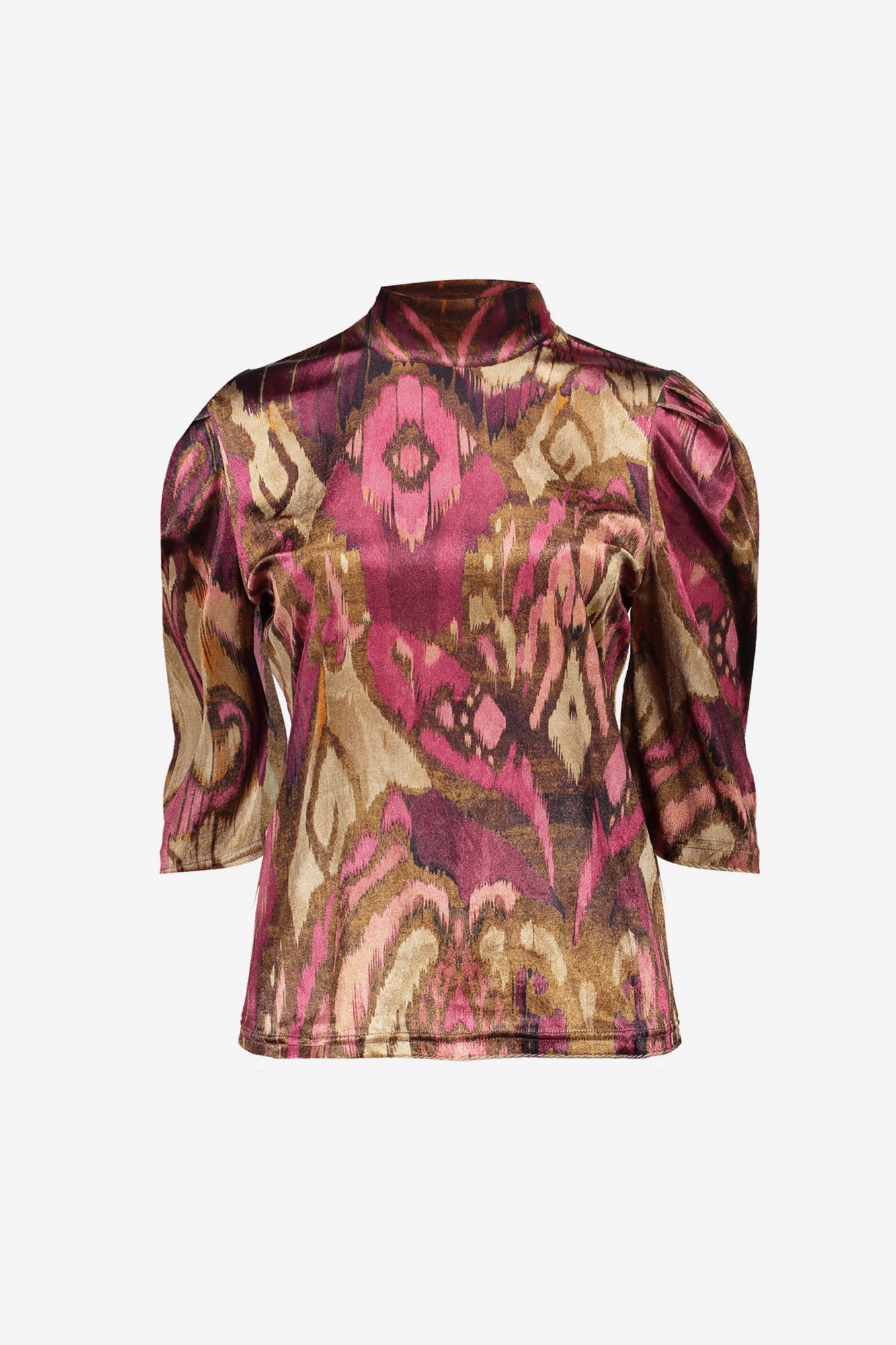 Geisha Damen-Top mit Faltenärmeln und Print