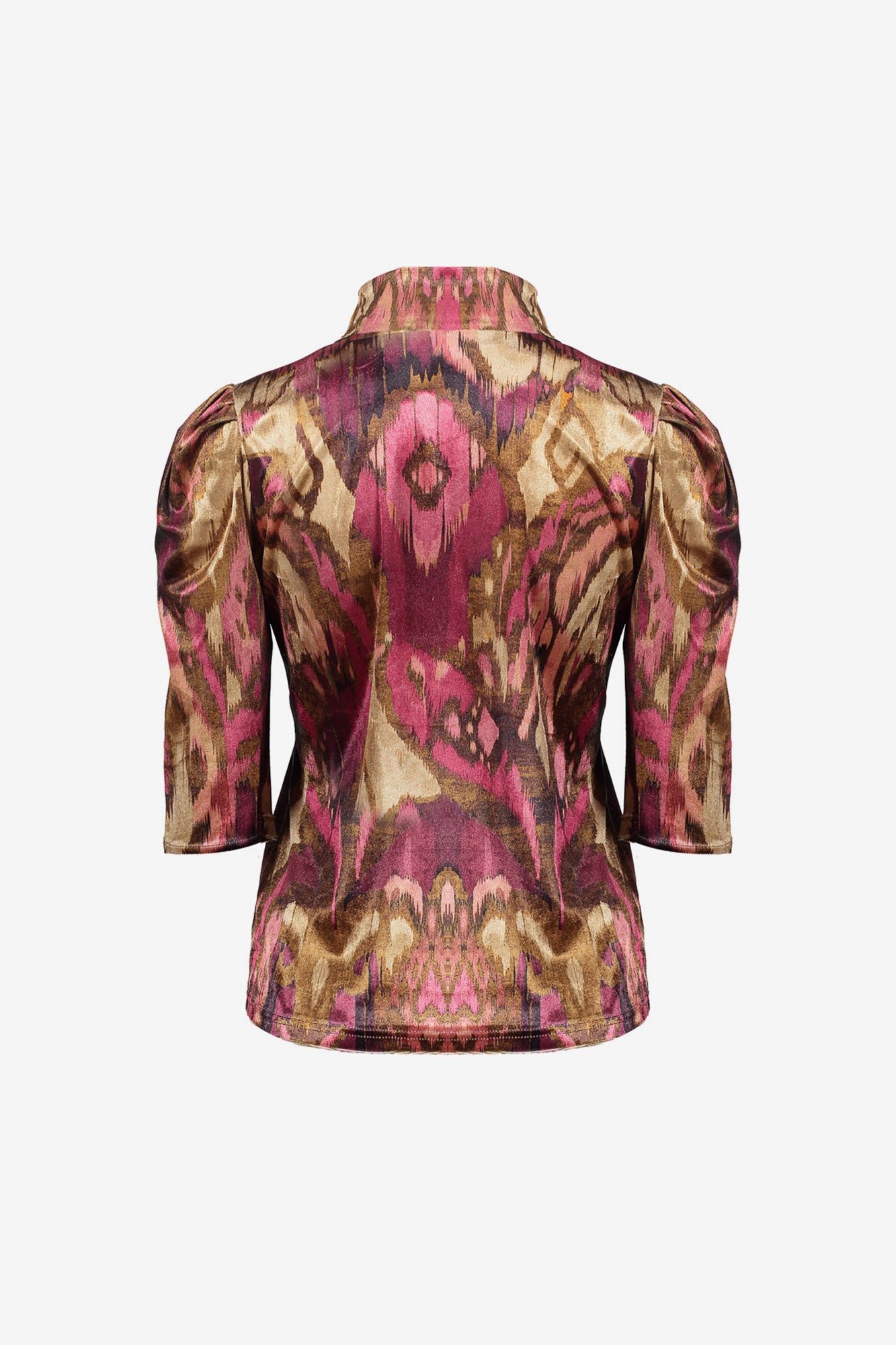 Geisha Damen-Top mit Faltenärmeln und Print