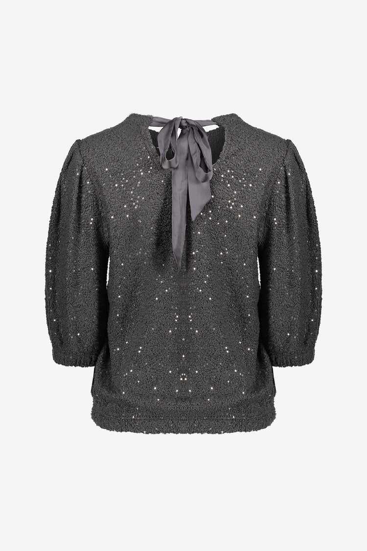 Geisha Damen-Top mit Puffärmeln und Pailletten