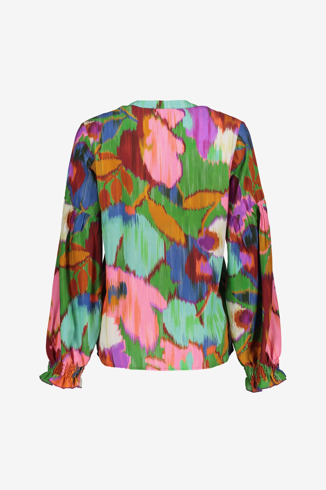 Geisha Damentop mit Ecoline-Print und Zierkordel