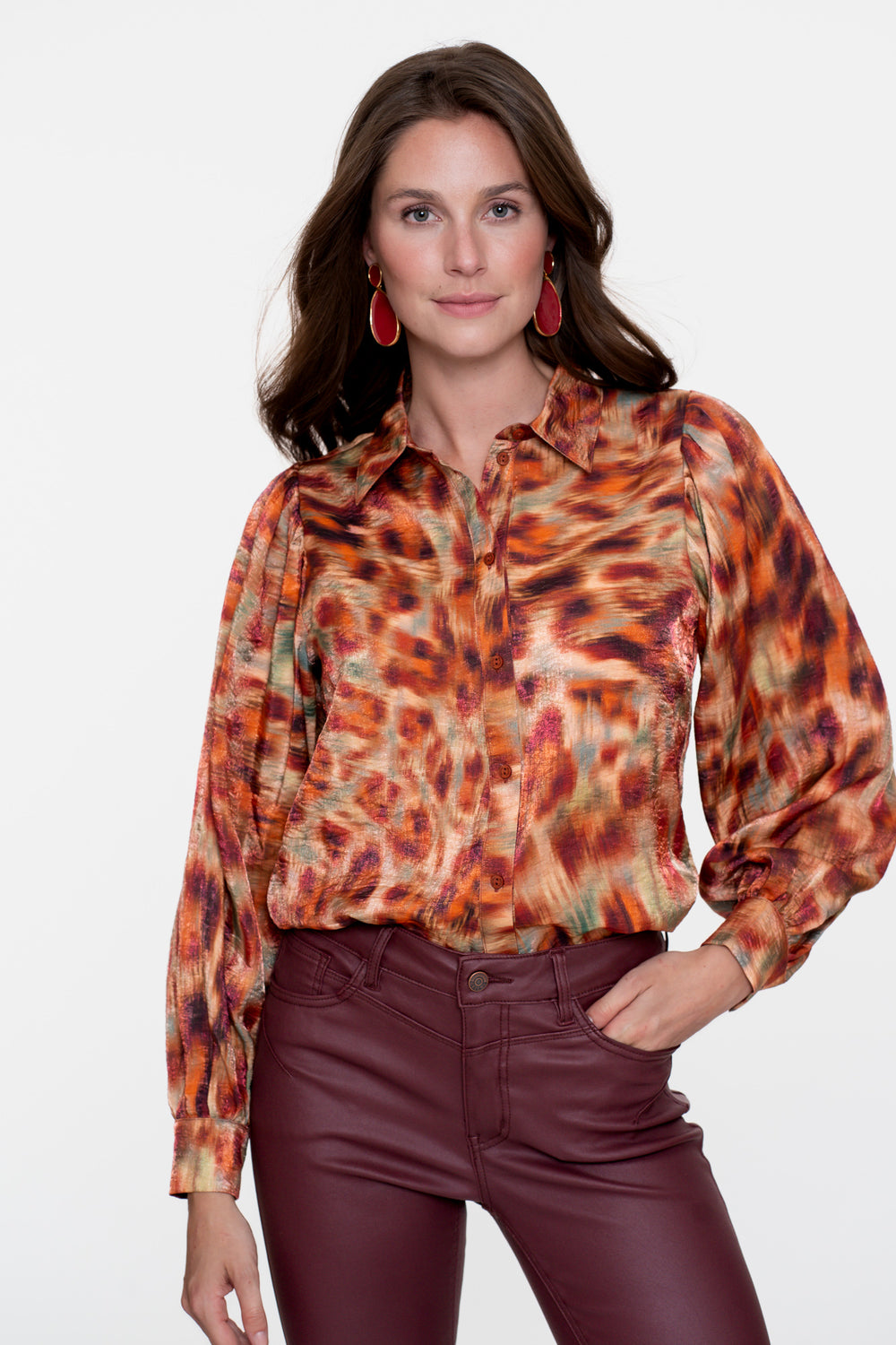 Geisha Damenbluse mit Ecoline-Print