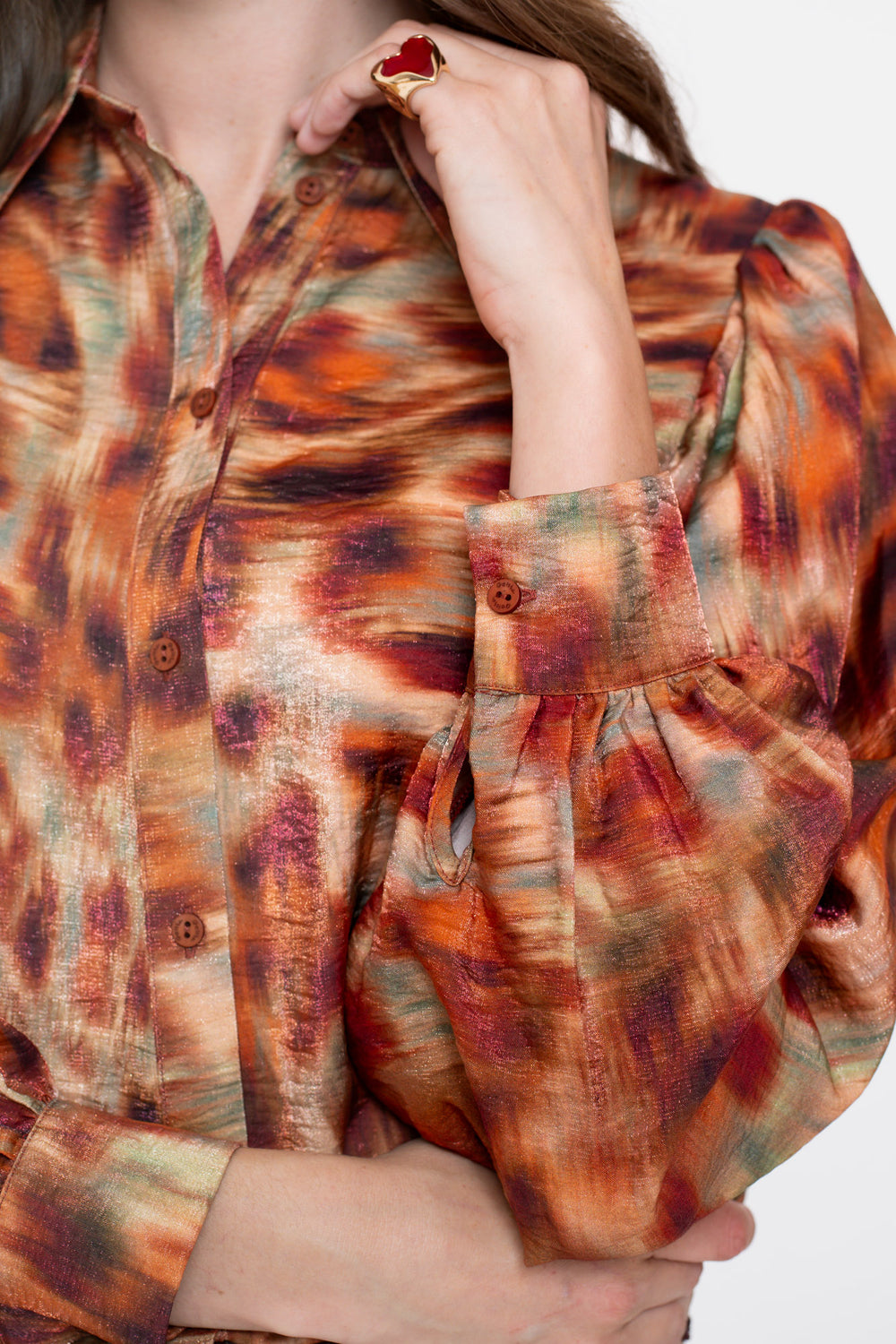 Geisha Damenbluse mit Ecoline-Print