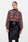 Geisha Damen-Top mit elegantem Print und Smok-Details
