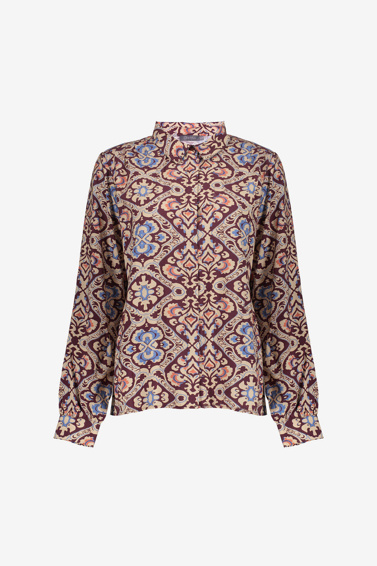 Geisha Damenbluse mit Ikat-Print
