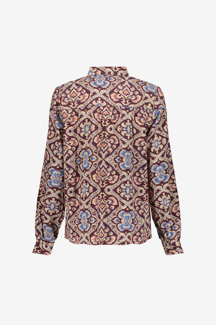 Geisha Damenbluse mit Ikat-Print