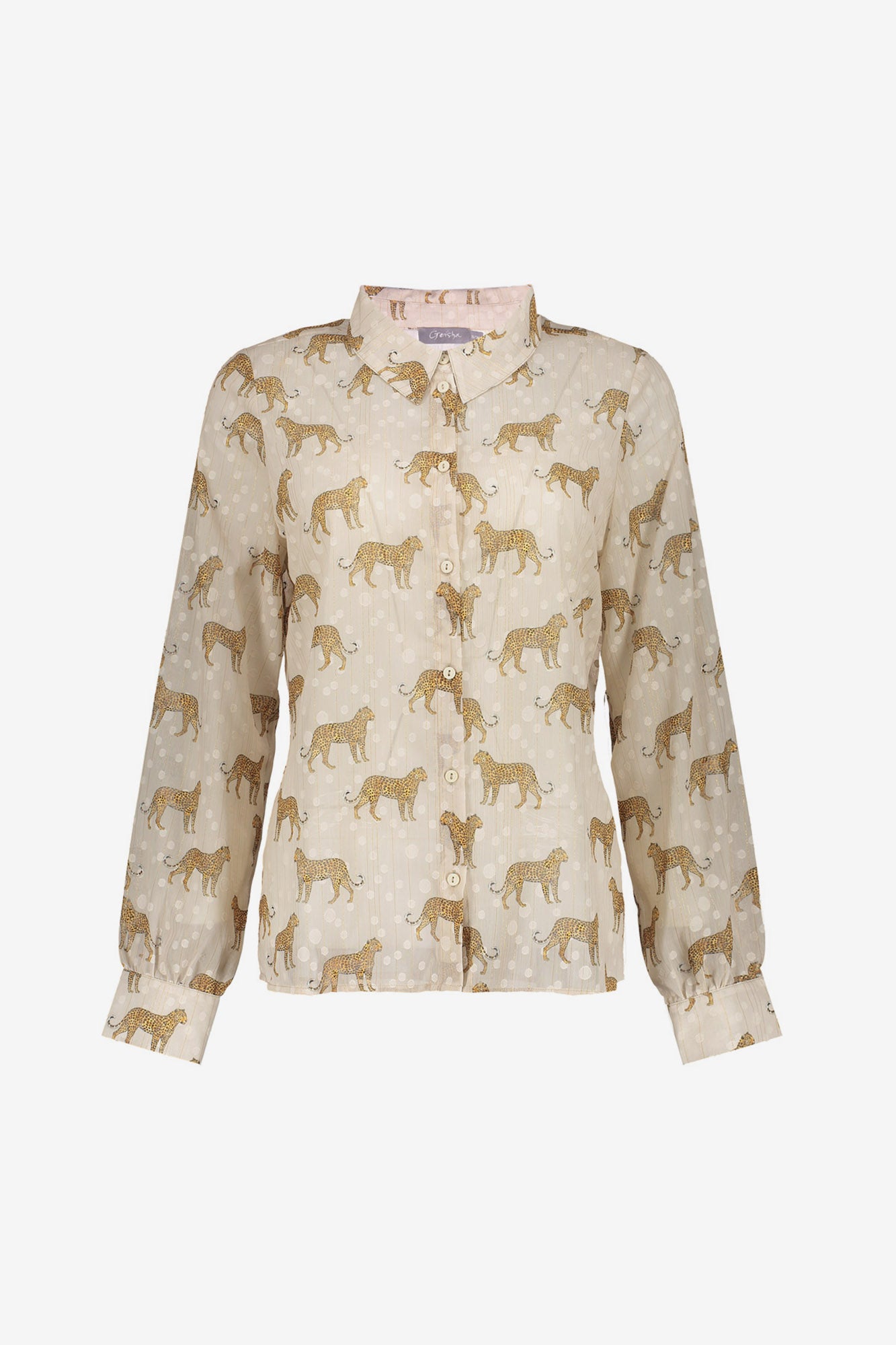 Geisha Damenbluse mit Jaguar-Polkadot-Muster