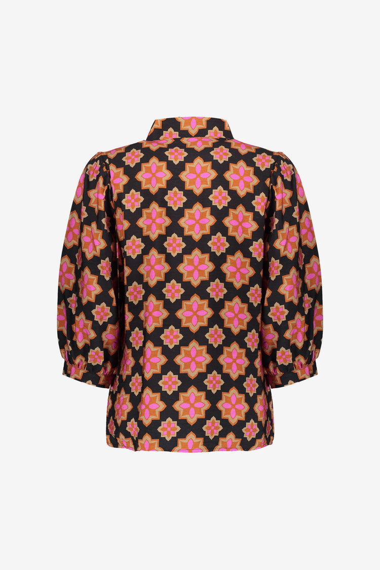 Geisha Damenbluse mit Retro-Blumenprint