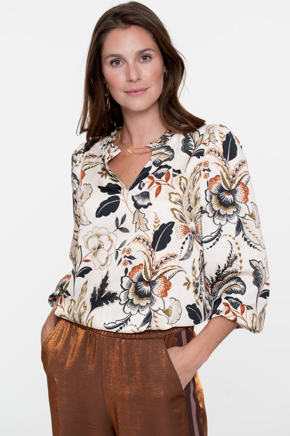 Geisha Damen-Top mit Boho-Print