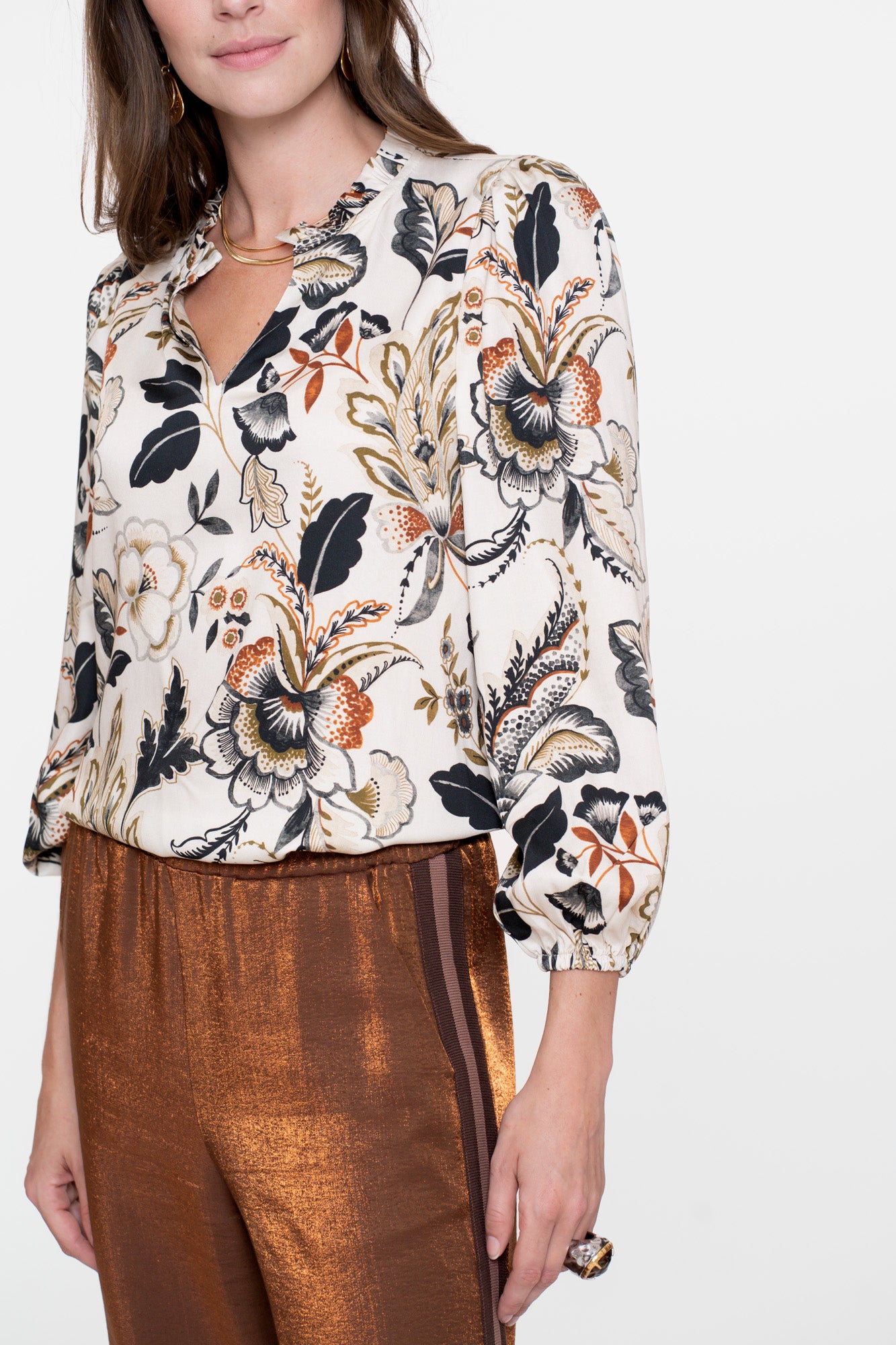 Geisha Damen-Top mit Boho-Print