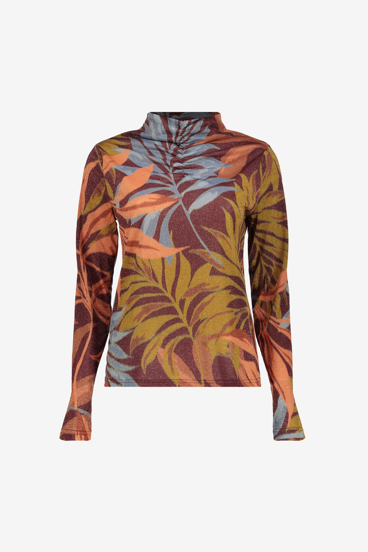 Geisha Damen-Top mit Print und Lurex-Fäden