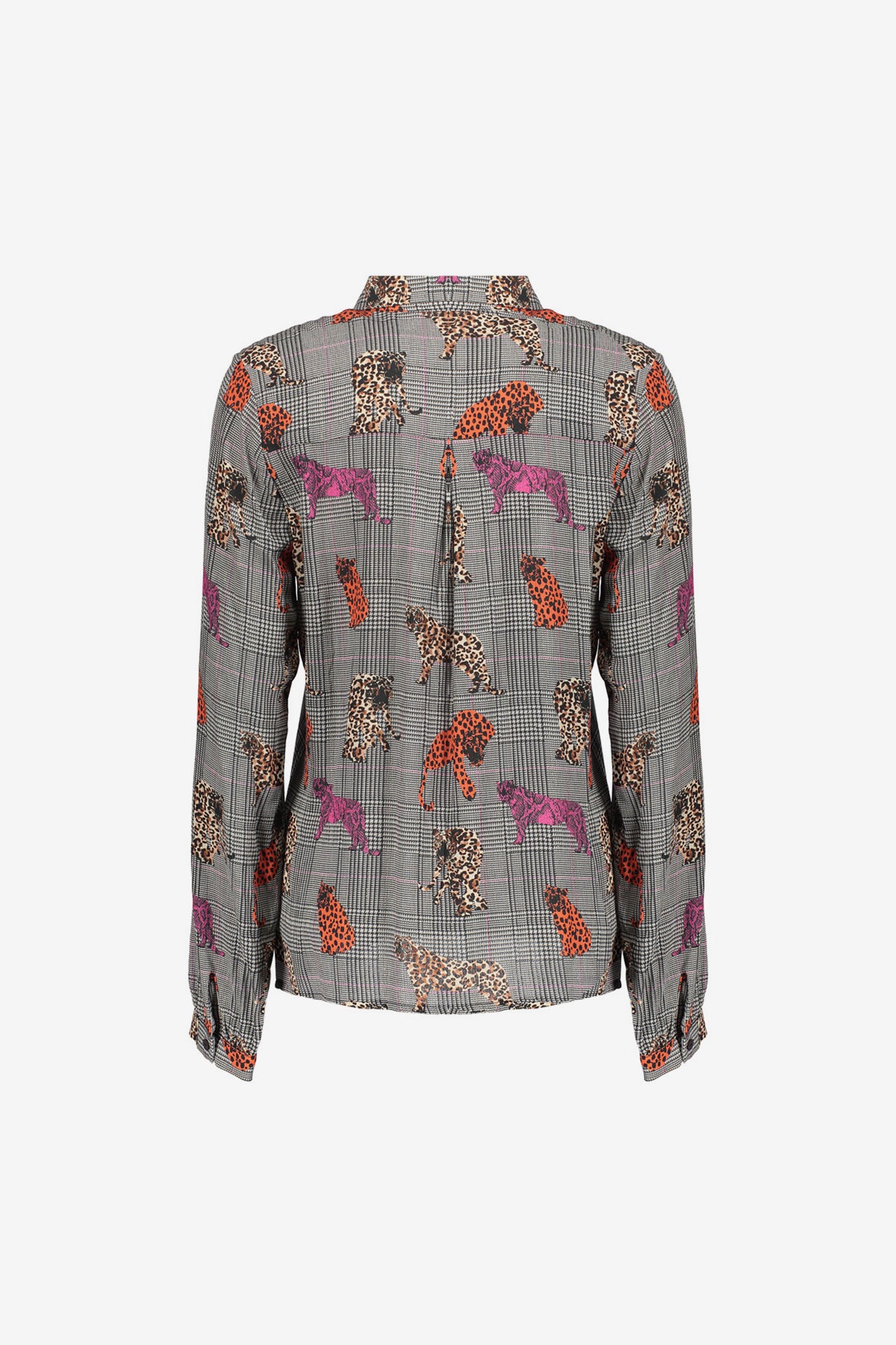 Geisha Damen-Karoblusen mit Leo-Print