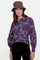 Geisha Damenbluse mit großflächigem Blumenmotiv