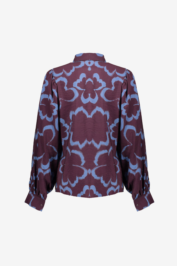 Geisha Damenbluse mit großflächigem Blumenmotiv