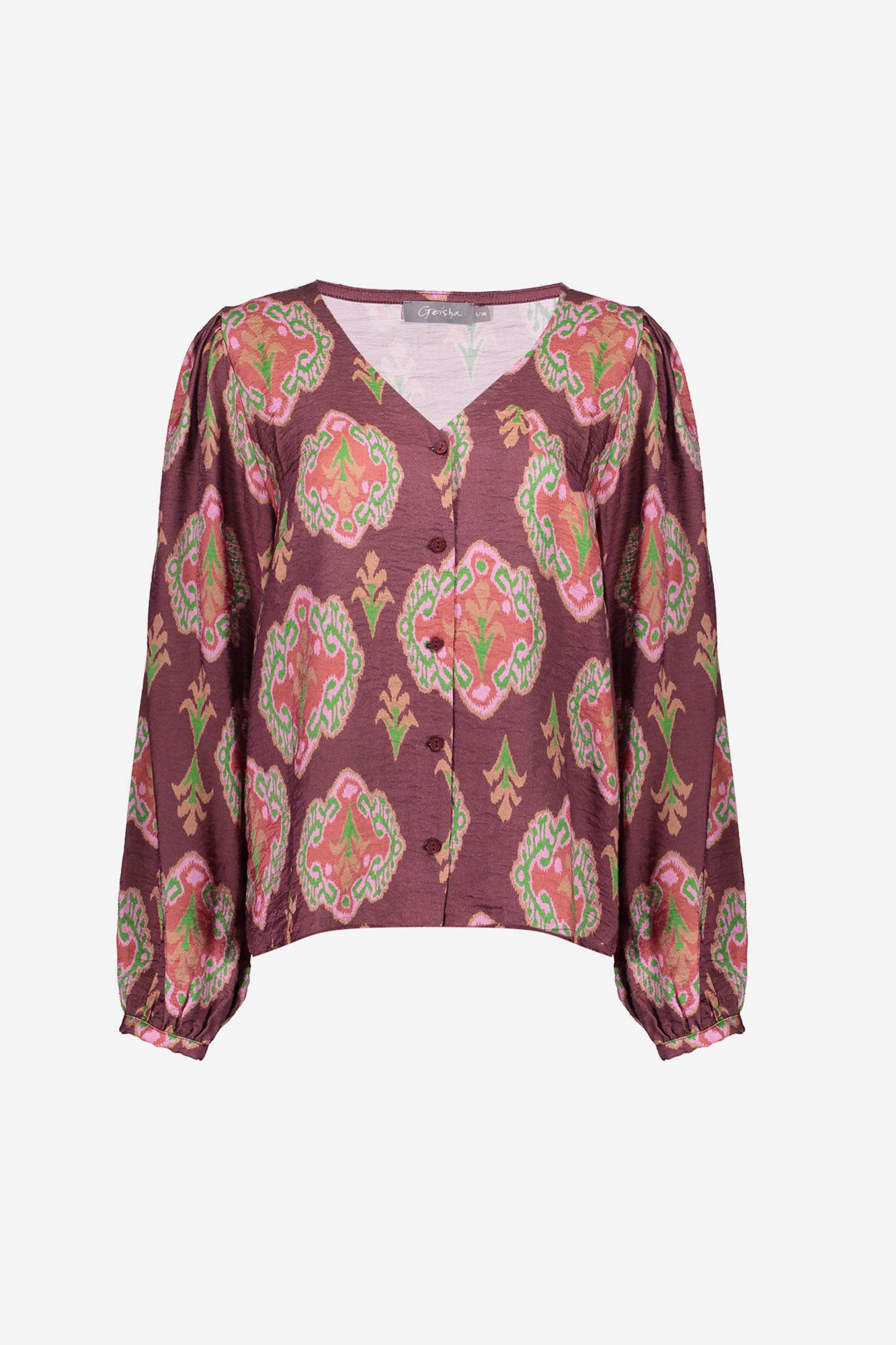 Geisha Damenbluse mit paisleyartigem Muster