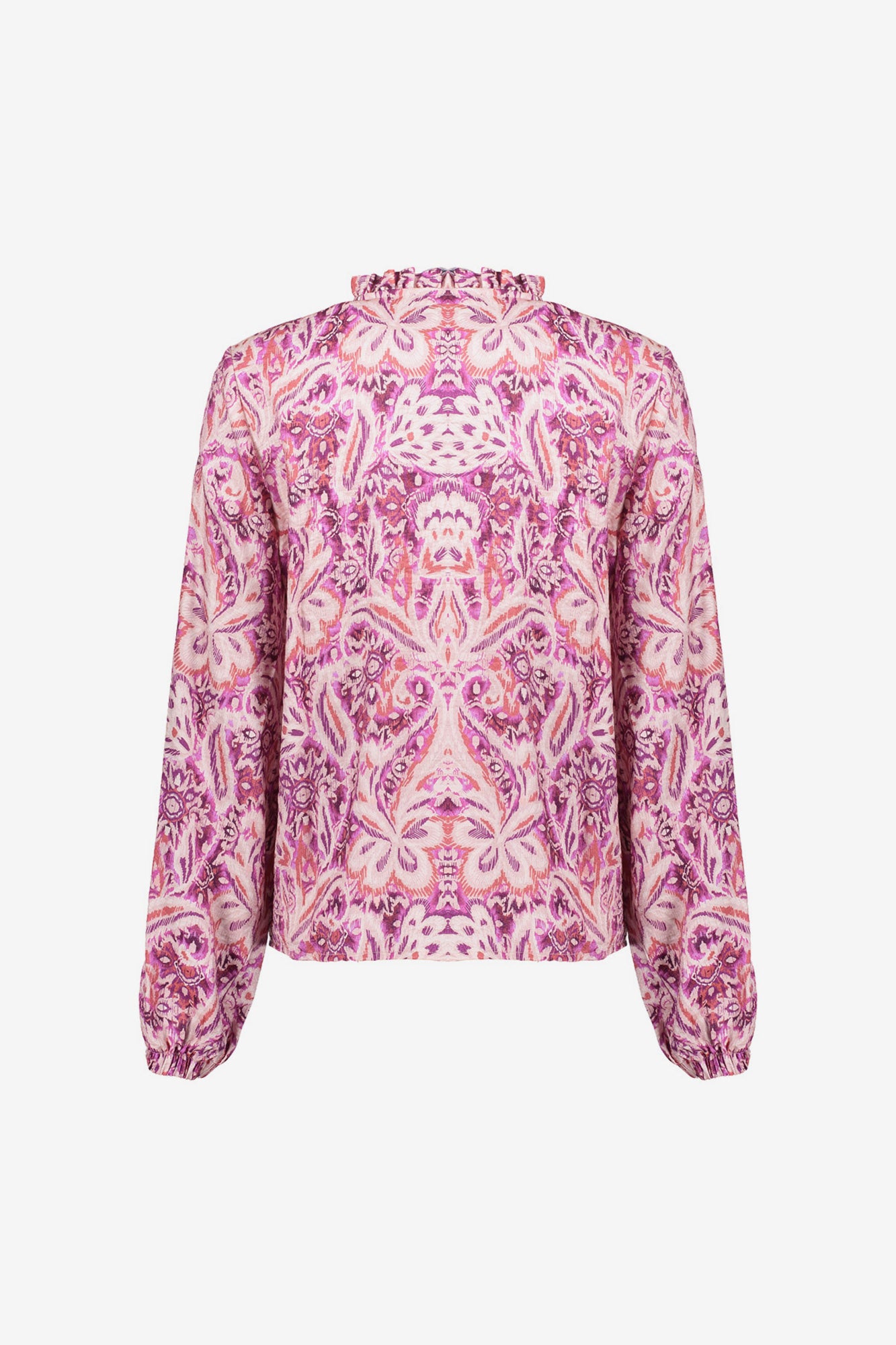 Geisha Damenbluse mit Paisley-Blumenmuster und Rüschen