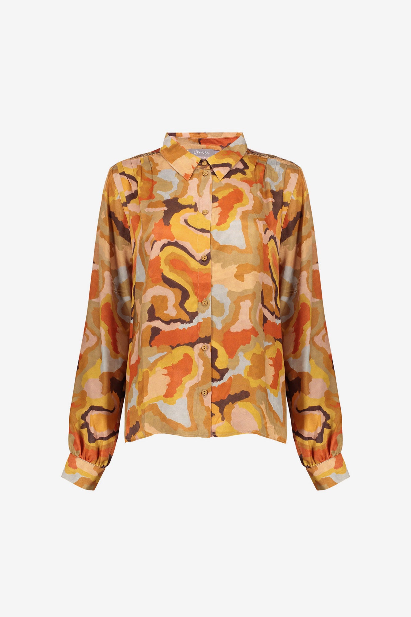 Geisha Damen-Bluse mit Multicolor-Ecoline-Print