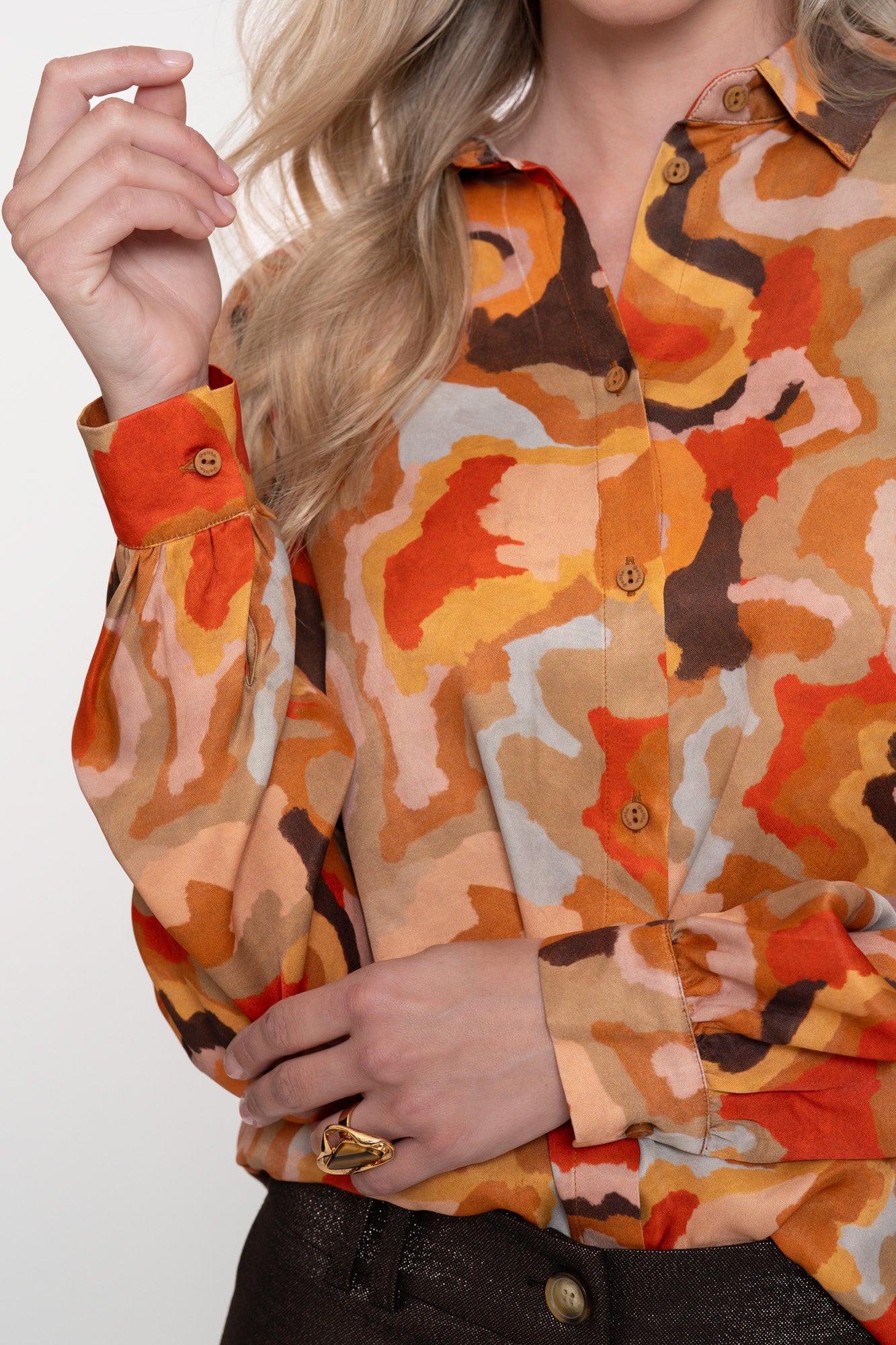 Geisha Damen-Bluse mit Multicolor-Ecoline-Print