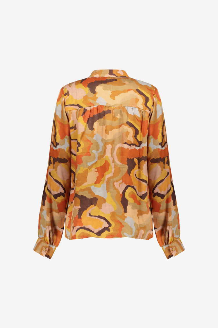Geisha Damen-Bluse mit Multicolor-Ecoline-Print