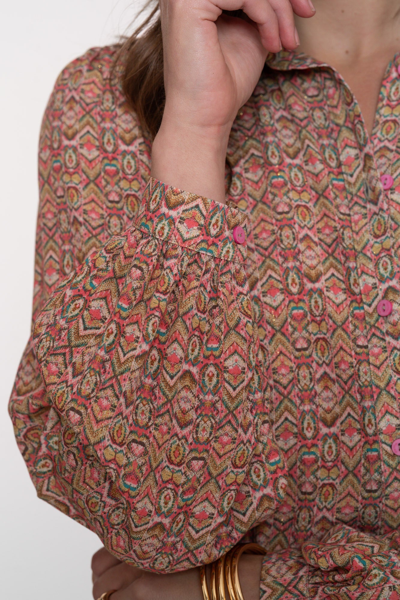 Geisha Damen-Bluse mit buntem Dessin