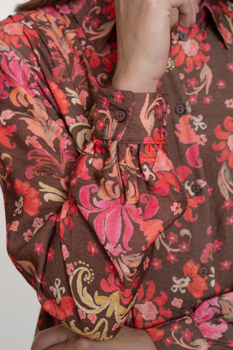 Geisha Damen-Bluse mit farbenfrohem Blumenmuster