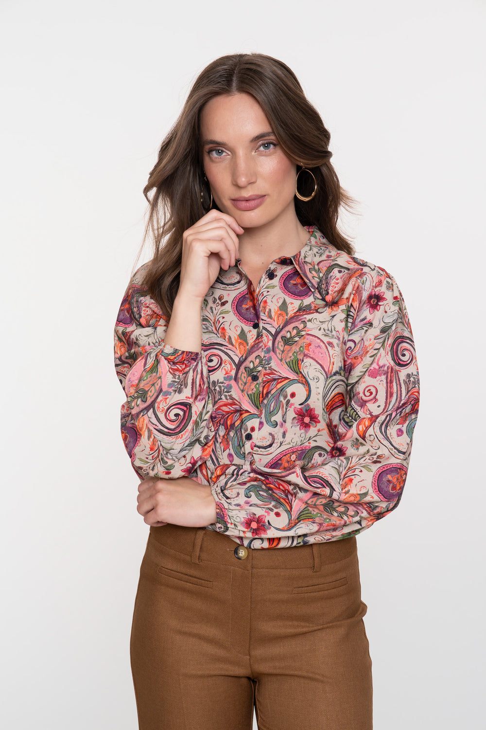 Geisha Damen-Bluse mit elegantem Blumenmuster