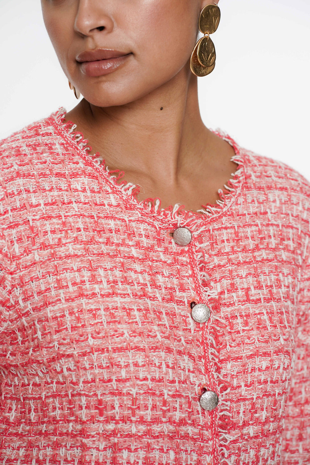 Geisha Fashion Damen Tweed-Weste