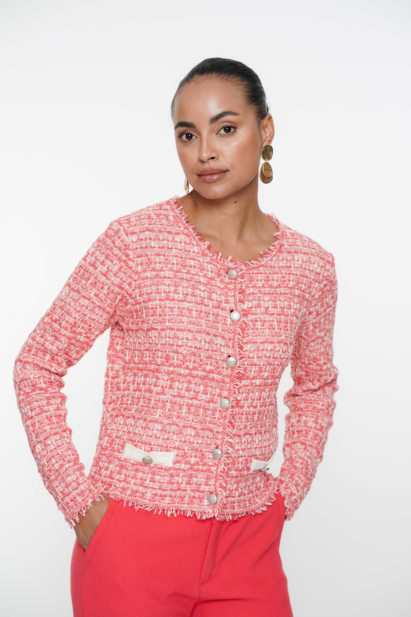 Geisha Fashion Damen Tweed-Weste