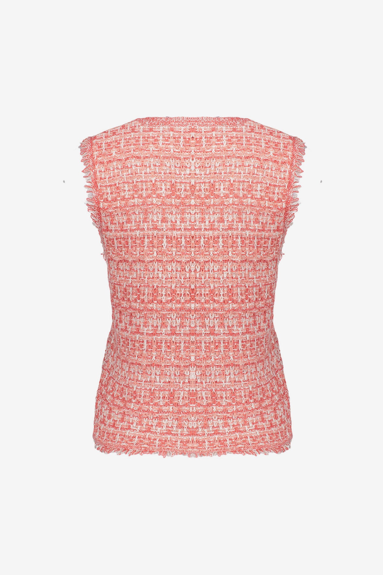 Geisha Fashion Damen Crop Top ärmellos Tweed